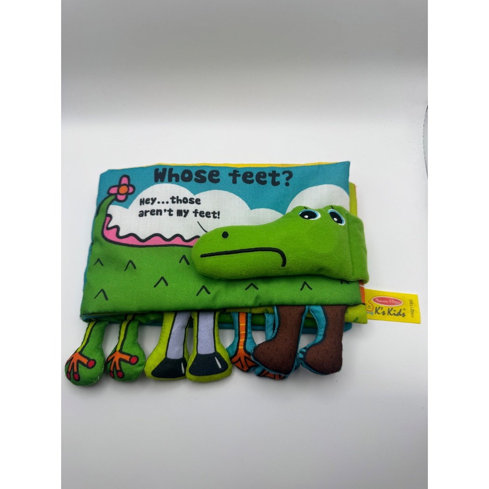 Melissa And Doug K's Kids "Whose Feet?" Soft Fabric Baby Activity Book Education
